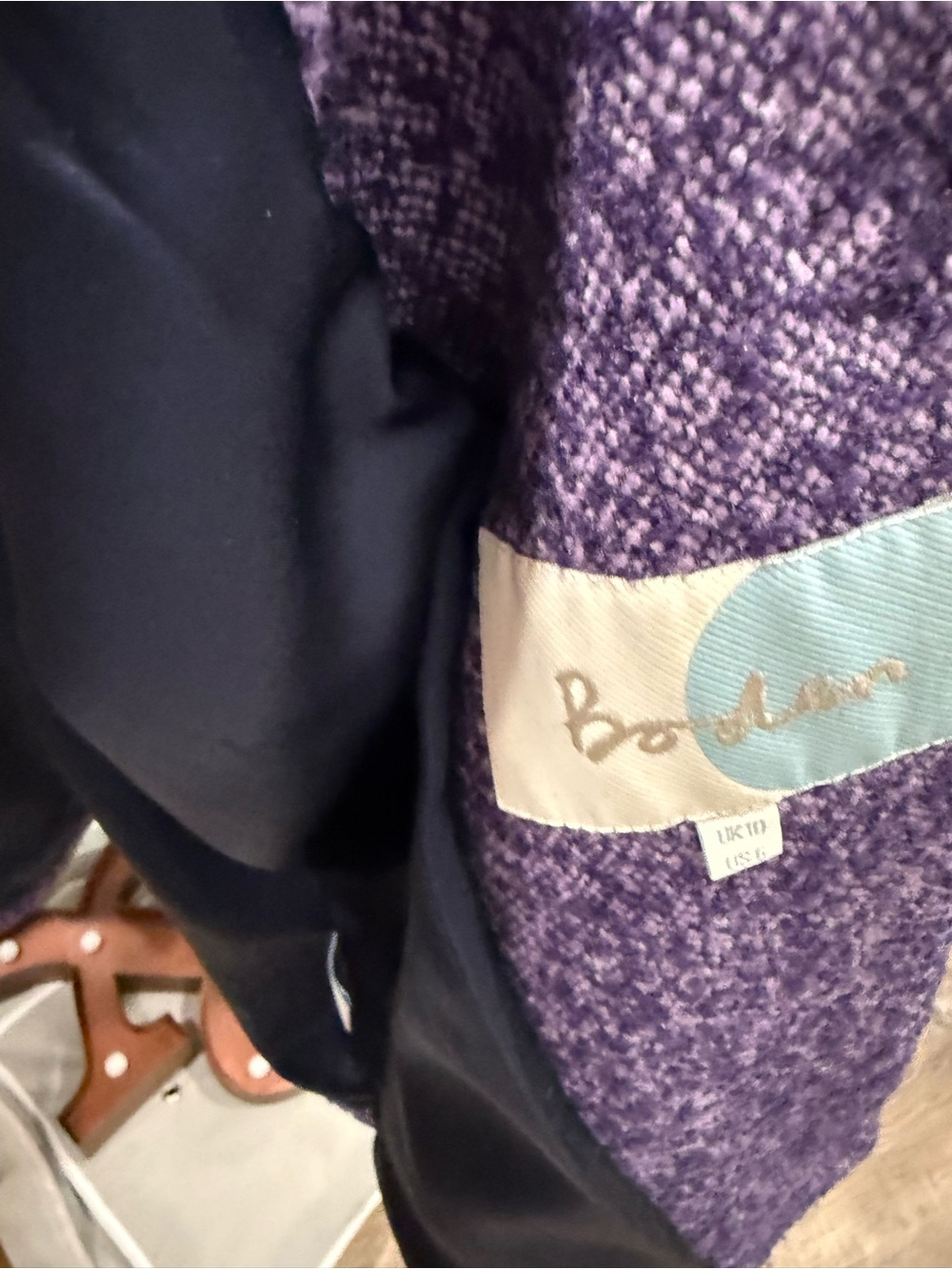 Boden Textured Purple Wool-Blend Coat - Picture 4 of 4